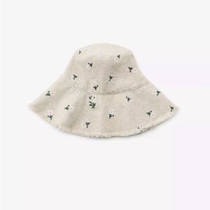 Beige Floral Embroidered Bucket Hat - Women Accessories